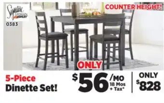 Surplus Furniture Bridson Gray Counter Height 5Pc Dinette Set offer