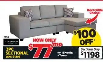 Surplus Furniture Kirkland Platinum 3Pc Sectional offer