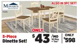 Surplus Furniture Cream & Oak 5Pc Dinette Set offer
