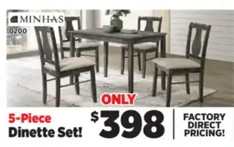 Surplus Furniture Kaylee Weather 5Pc Dinette Set offer