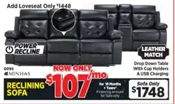 Surplus Furniture Bentley Black Power Reclining Sofa offer