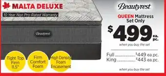 Surplus Furniture Malta Deluxe Queen Mattress Set offer