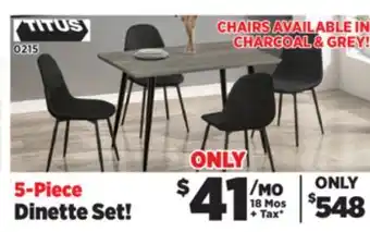 Surplus Furniture Black Modern 5Pc Dinette Set offer