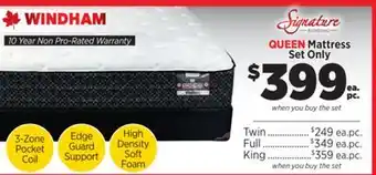 Surplus Furniture Windham Pocket Coil Queen Mattress Set offer