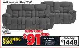 Surplus Furniture Foreside Charcoal Reclining Sofa offer