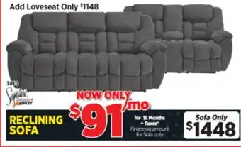 Surplus Furniture Foreside Charcoal Reclining Sofa offer
