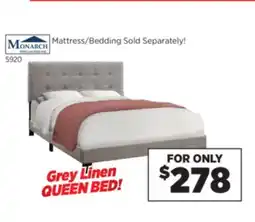 Surplus Furniture Grey Linen Queen Bed offer