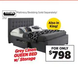 Surplus Furniture Grey Linen Queen Storage Bed offer