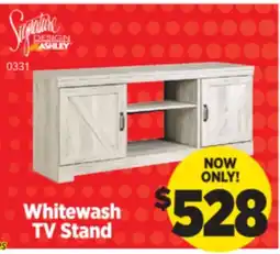 Surplus Furniture Bellaby Whitewash 63 TV Stand offer