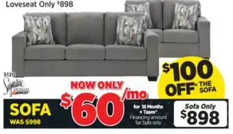 Surplus Furniture Deltona Graphite Sofa offer