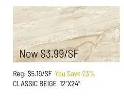 Hardwood Design Centre 12 X 24 Classic Beige Tile offer