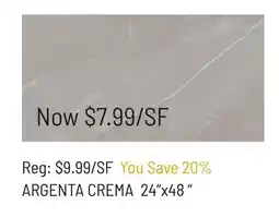 Hardwood Design Centre 24 x 48 Argenta Crema Tile offer