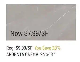 Hardwood Design Centre 24 x 48 Argenta Crema Tile offer