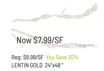 Hardwood Design Centre 24 x 48 Lentin Gold Tiles offer