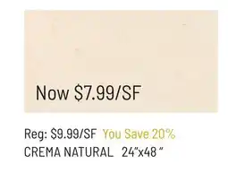 Hardwood Design Centre 24 x 48 Crema Natural Tile offer