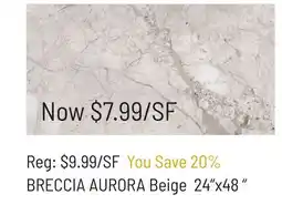 Hardwood Design Centre 24 x 48 Breccia Aurora Beige Tiles offer