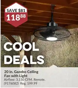 Princess Auto 20 in. Gazebo Ceiling Fan with Light offer