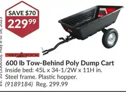 Princess Auto 600 lb Tow-Behind Poly Dump Cart offer