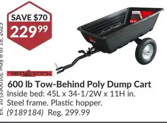 Princess Auto 600 lb Tow-Behind Poly Dump Cart offer