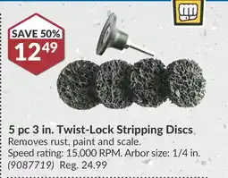 Princess Auto 5 pc 3 in. Twist-Lock Stripping Discs offer