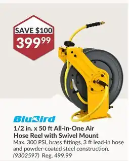 Princess Auto 1/2 in. x 50 ft All-in-One Air Hose Reel offer