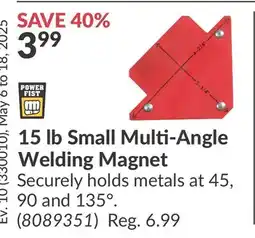 Princess Auto 15 lb Small Multi-Angle Welding Magnet offer