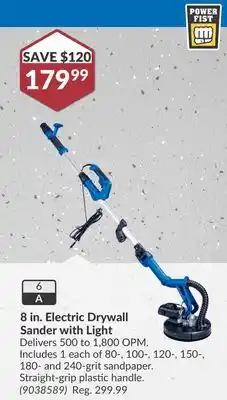 Princess Auto 8 in. Electric Drywall Sander with Light offer