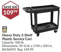 Princess Auto Heavy Duty 2-Shelf Plastic Service Cart offer