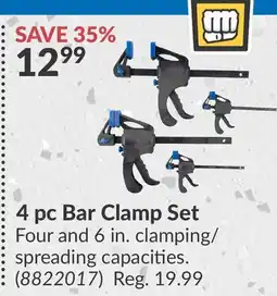 Princess Auto 4 pc Bar Clamp Set offer