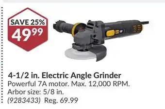 Princess Auto 4-1/2 in. Electric Angle Grinder offer