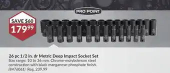 Princess Auto 26 pc 1/2 in. dr Metric Deep Impact Socket Set offer