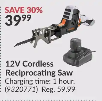 Princess Auto 12V Cordless Reciprocating Saw offer