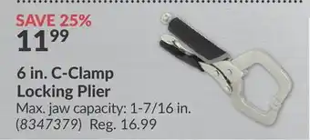Princess Auto 6 in. C-Clamp Locking Plier offer