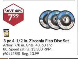 Princess Auto 3 pc 4-1/2 in. Zirconia Flap Disc Set offer