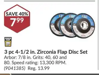 Princess Auto 3 pc 4-1/2 in. Zirconia Flap Disc Set offer