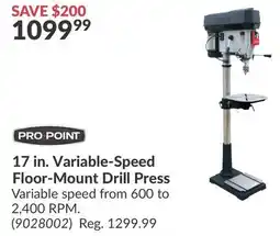 Princess Auto 17 in. Variable-Speed Floor-Mount Drill Press offer