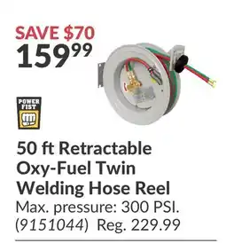 Princess Auto 50 ft Retractable Oxy-Fuel Twin Welding Hose Reel offer