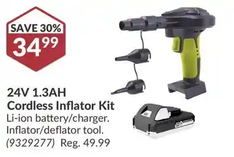Princess Auto 24V 1.3AH Cordless Inflator Kit offer