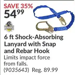 Princess Auto 6 ftShock-Absorbing Lanyard with Snap and Rebar Hook offer
