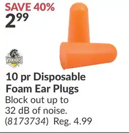 Princess Auto 10 pr Disposable Foam Ear Plugs offer