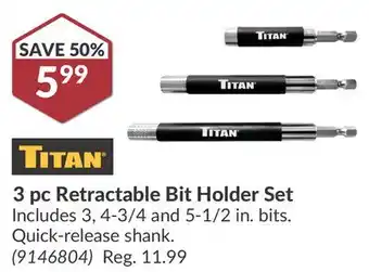 Princess Auto 3 pc Retractable Bit Holder Set offer