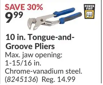 Princess Auto 10 in. Tongue-and- Groove Pliers offer