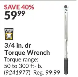 Princess Auto 3/4 in. dr Torque Wrench offer