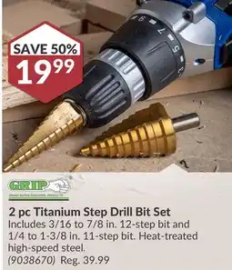 Princess Auto 2 pc Titanium Step Drill Bit Set offer