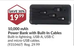Princess Auto 10, 000 mAh Power Bank with Built-In Cables offer