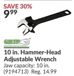 Princess Auto 10 in. Hammer-Head Adjustable Wrench offer