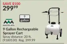 Princess Auto 9 Gallon Rechargeable Sprayer Cart offer