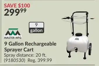 Princess Auto 9 Gallon Rechargeable Sprayer Cart offer