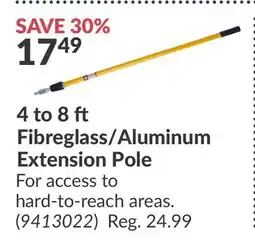 Princess Auto 4 to 8 ft Fibreglass/Aluminum Extension Pole offer