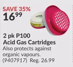 Princess Auto 2 pk P100 Acid Gas Cartridges offer